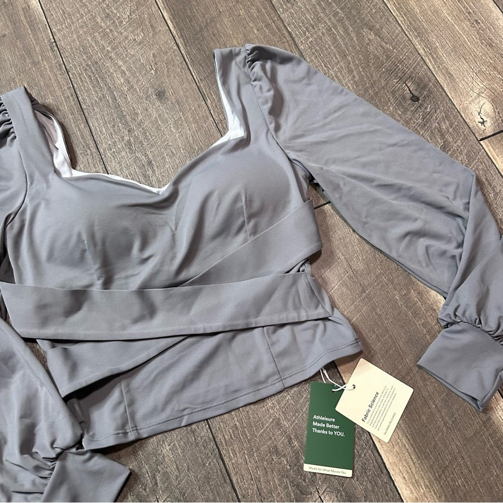 Halara Sweetheart Neck Push-Up Puff Long Sleeve Top