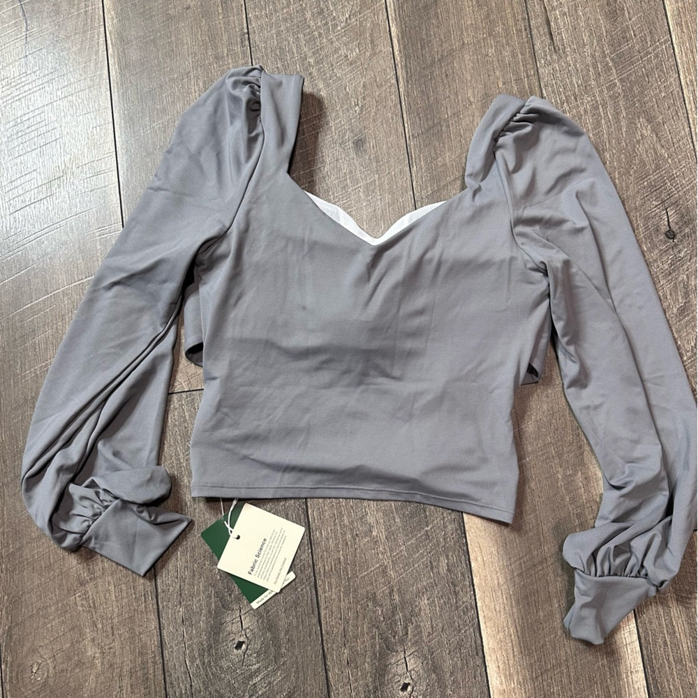 Halara Sweetheart Neck Push-Up Puff Long Sleeve Top