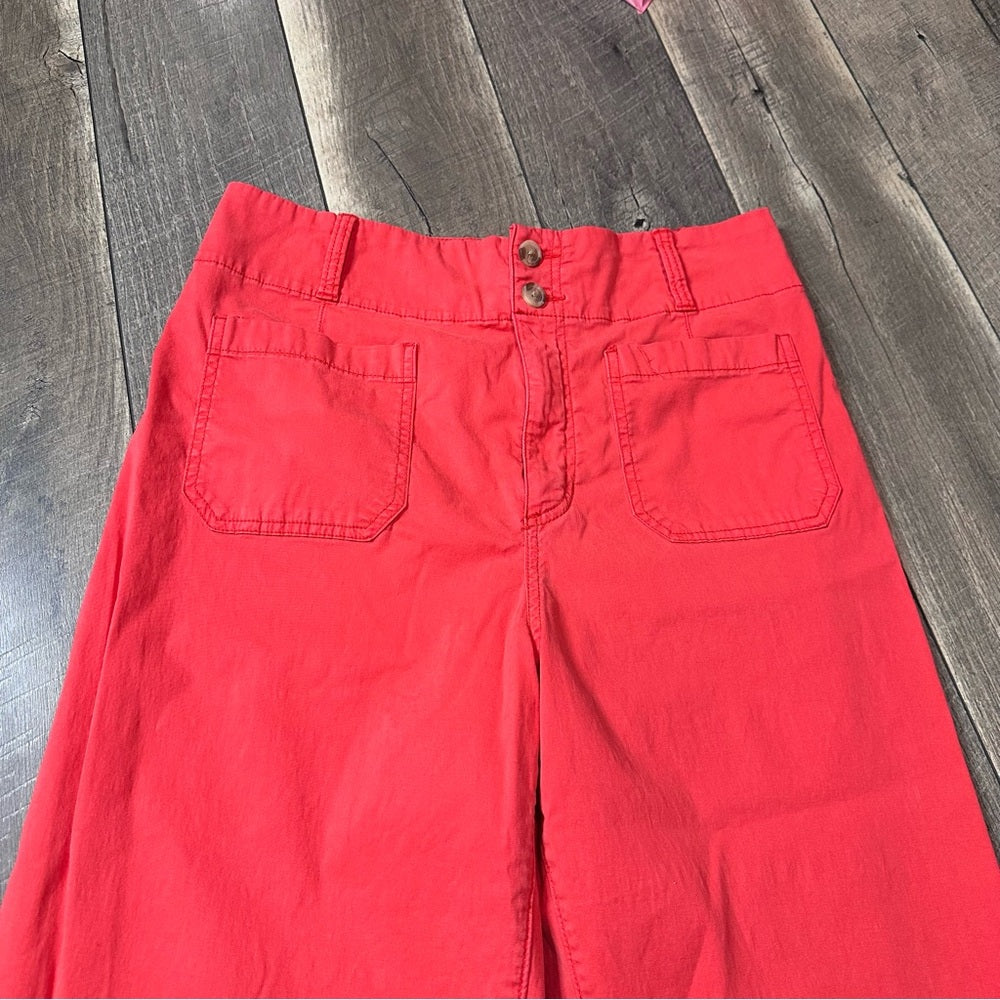 Lauren Conrad Super Hi Rise Coral Wide Leg Pants