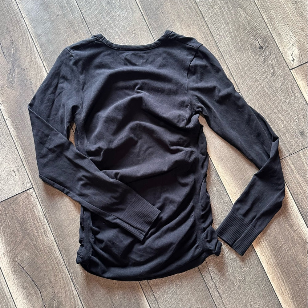 Athleta Black Long Sleeve Workout Top