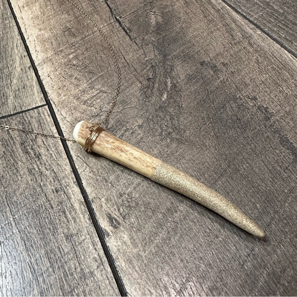 Deer Antler Glitter Long Necklace