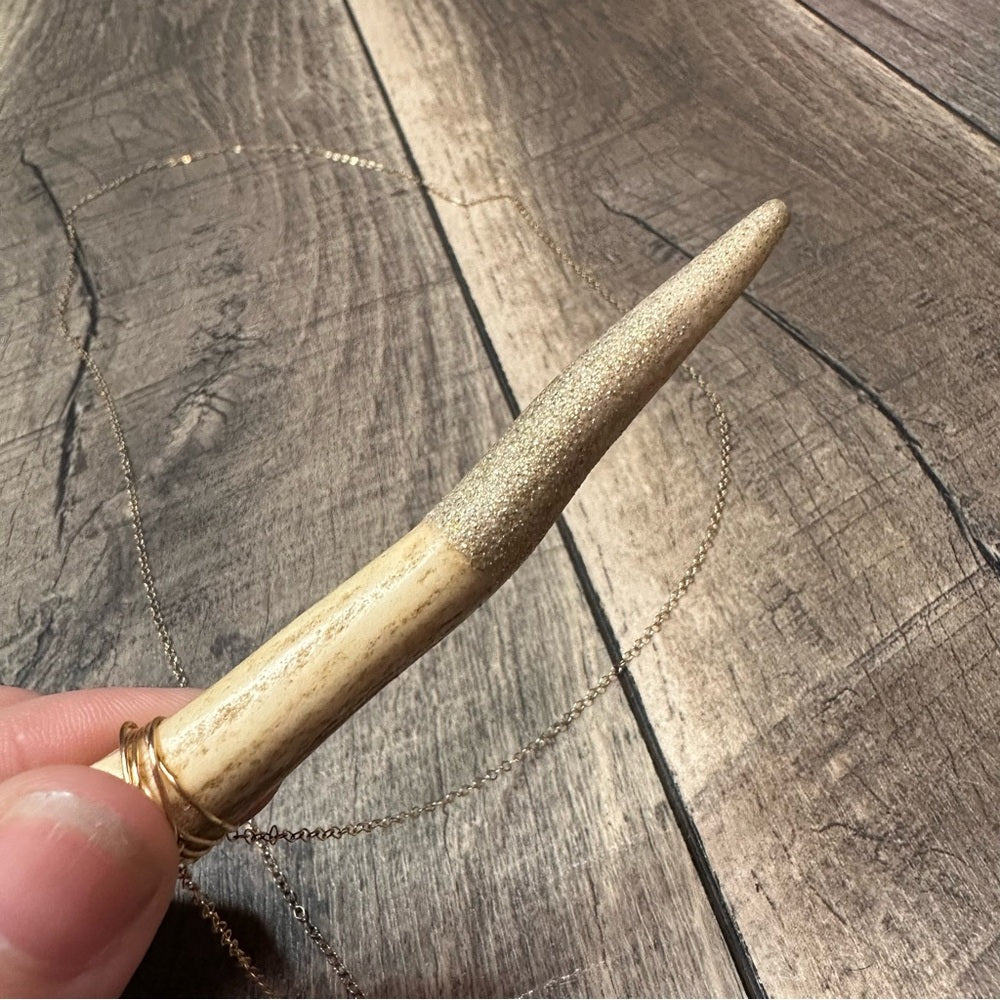 Deer Antler Glitter Long Necklace