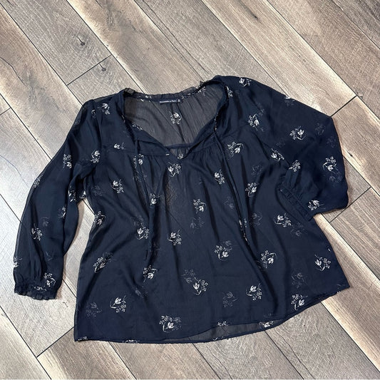 Abercrombie & Fitch Sheer Floral Blouse