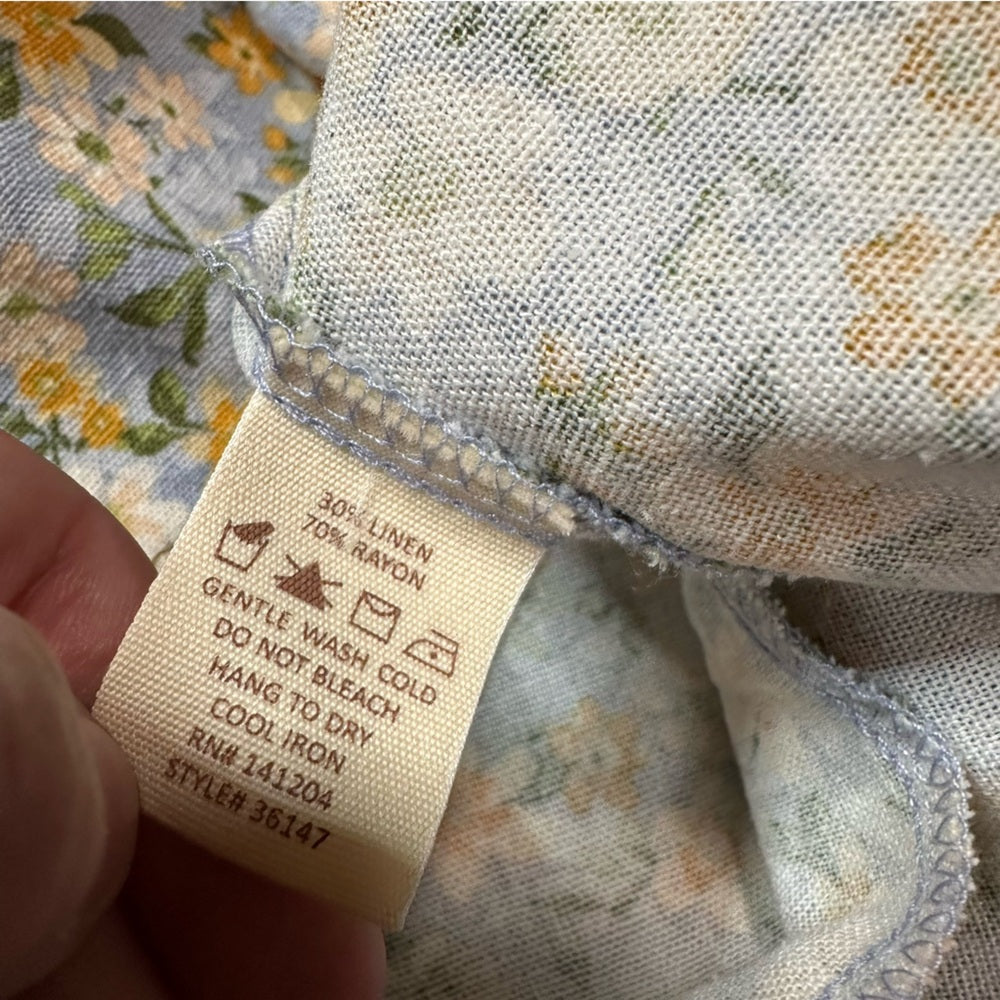 Hem & Thread Floral Linen Blend Dress