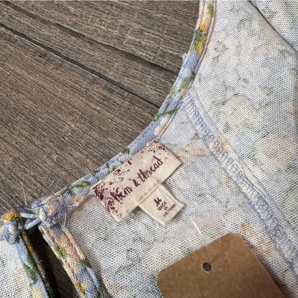 Hem & Thread Floral Linen Blend Dress