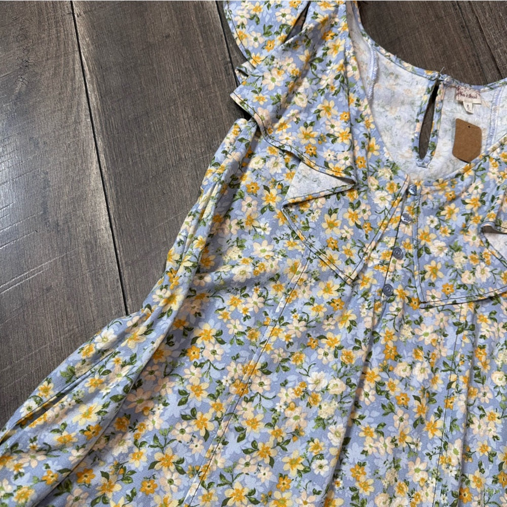 Hem & Thread Floral Linen Blend Dress