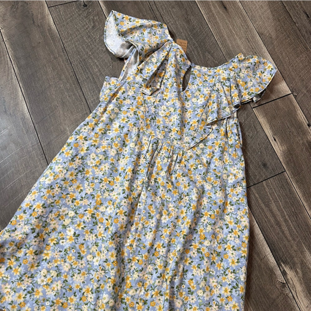 Hem & Thread Floral Linen Blend Dress