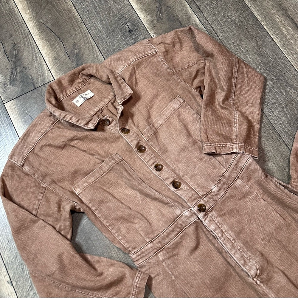 Free People We The Free Madrid Denim Coverall Jumpsuit