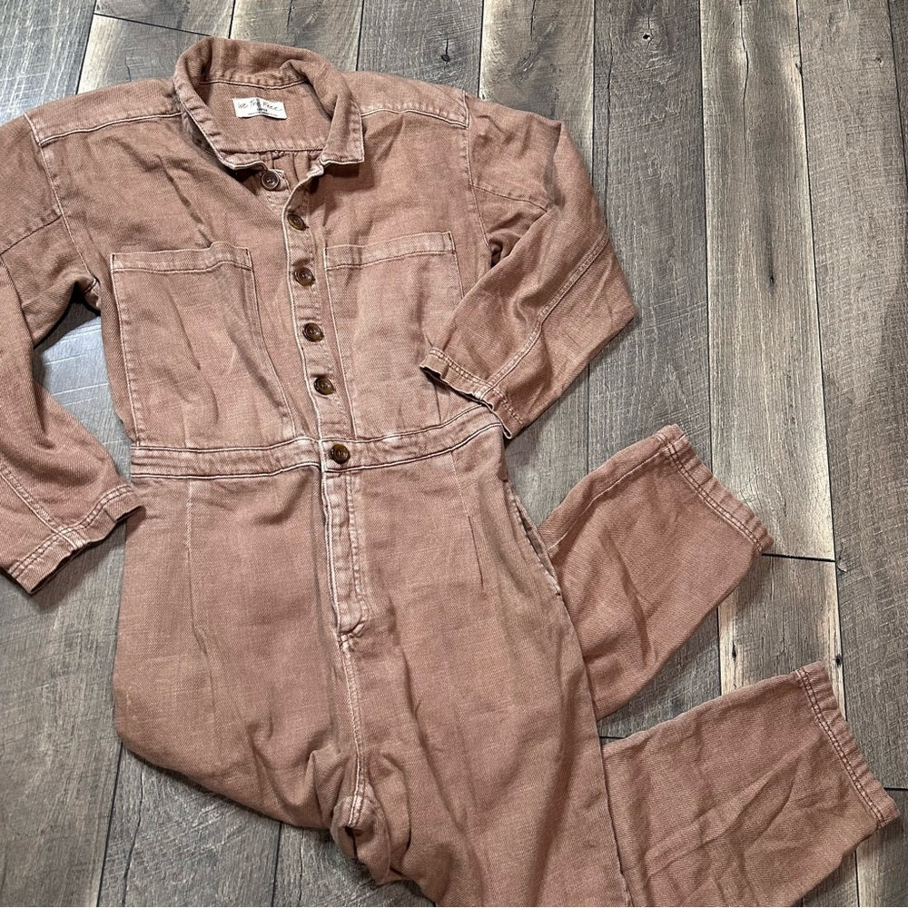 Free People We The Free Madrid Denim Coverall Jumpsuit