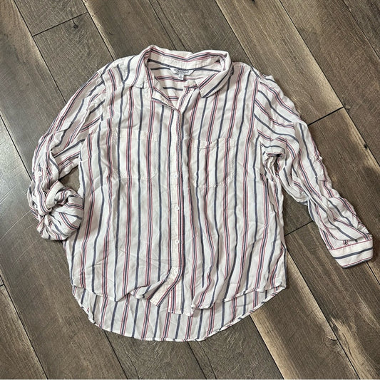 Liverpool Striped Button Down Top