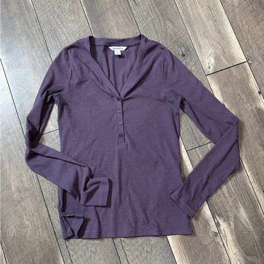 Athleta 1/2 Button Down Long Sleeve