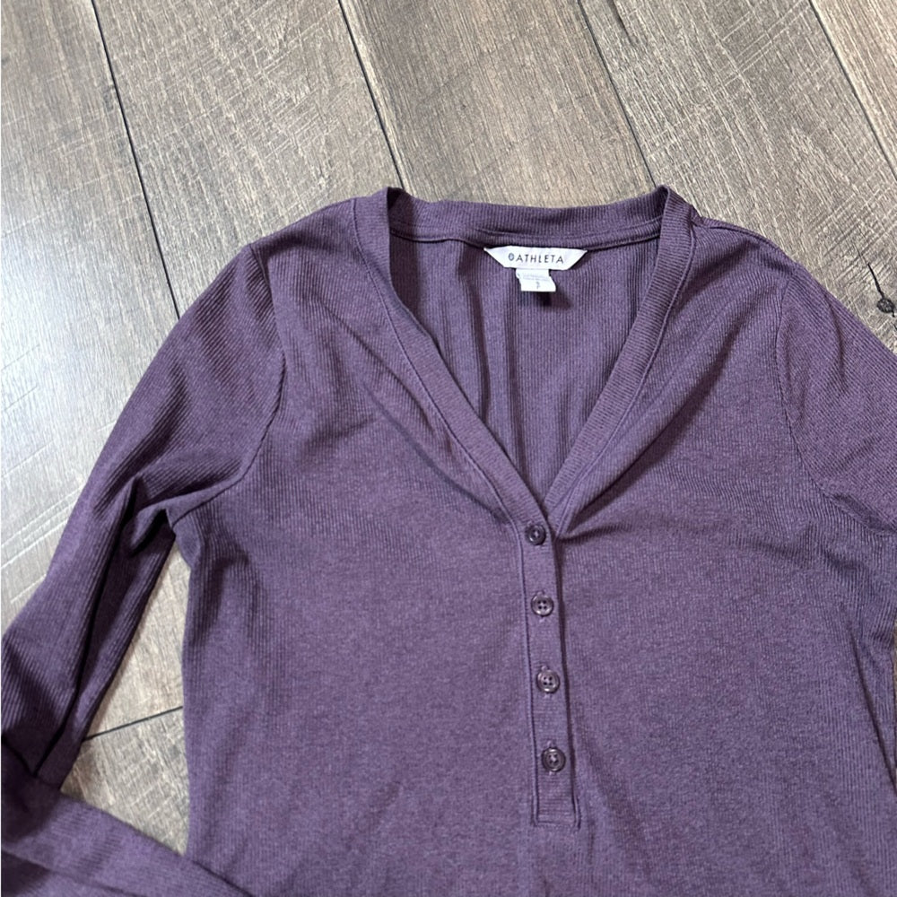 Athleta 1/2 Button Down Long Sleeve