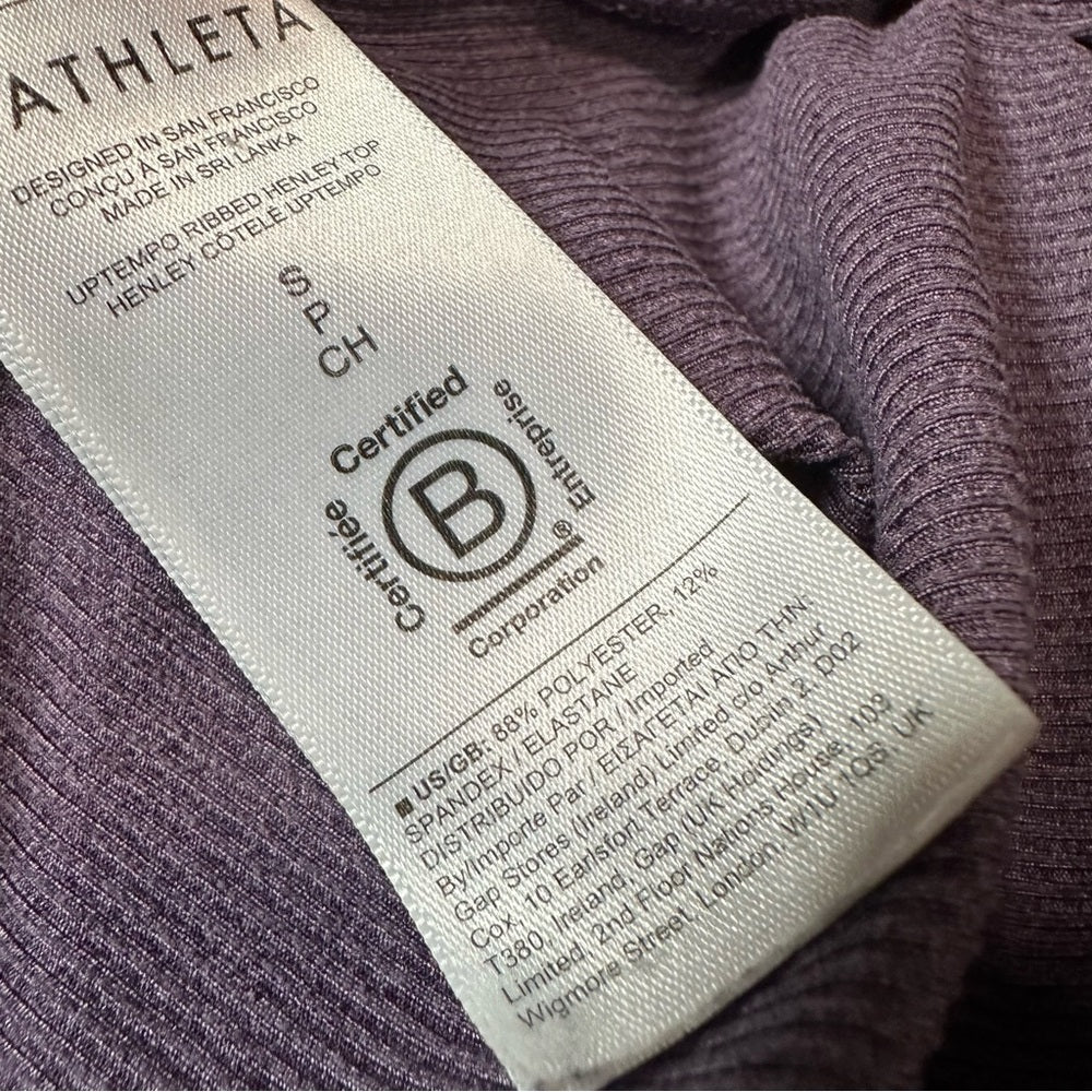 Athleta 1/2 Button Down Long Sleeve