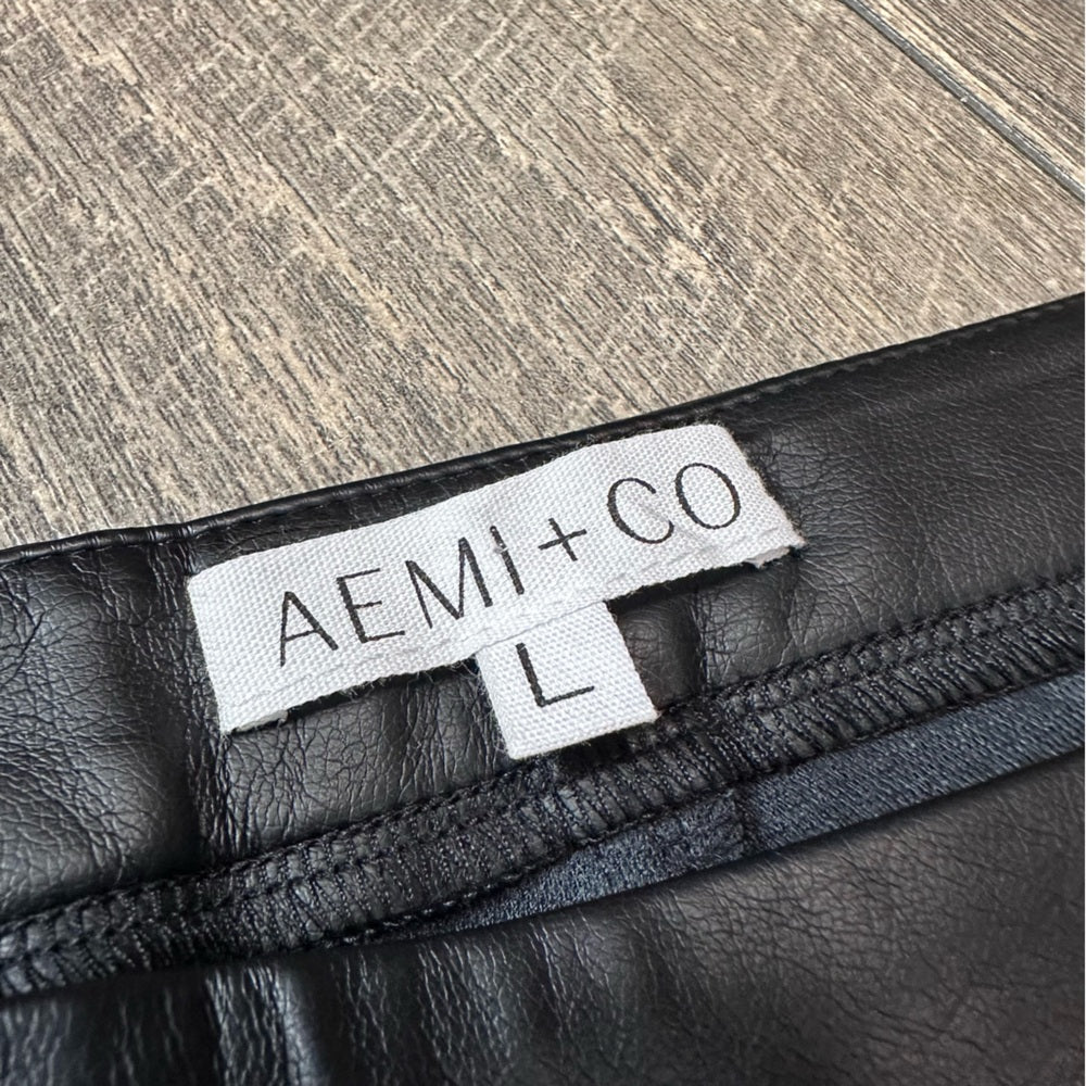 Aemi & Co Black Faux Leather Pants
