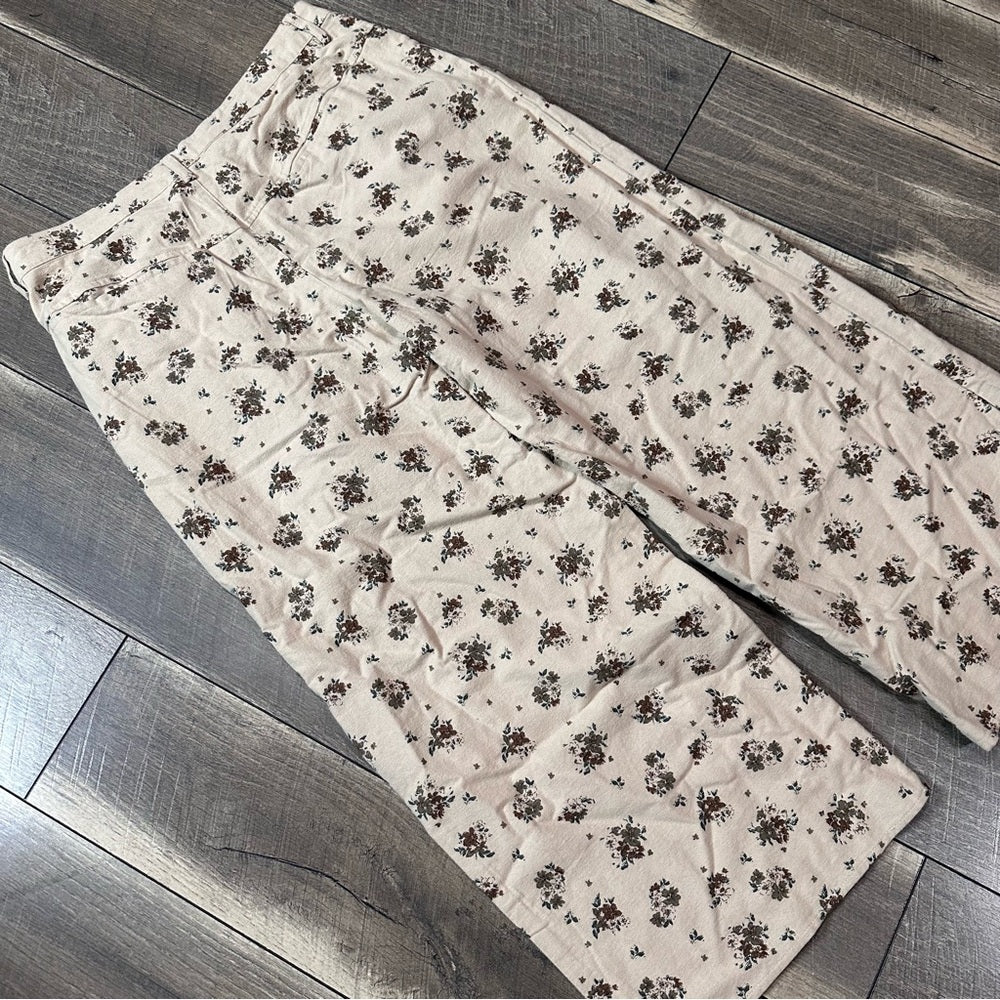 Polagram Floral Pleated Wide Leg Pants