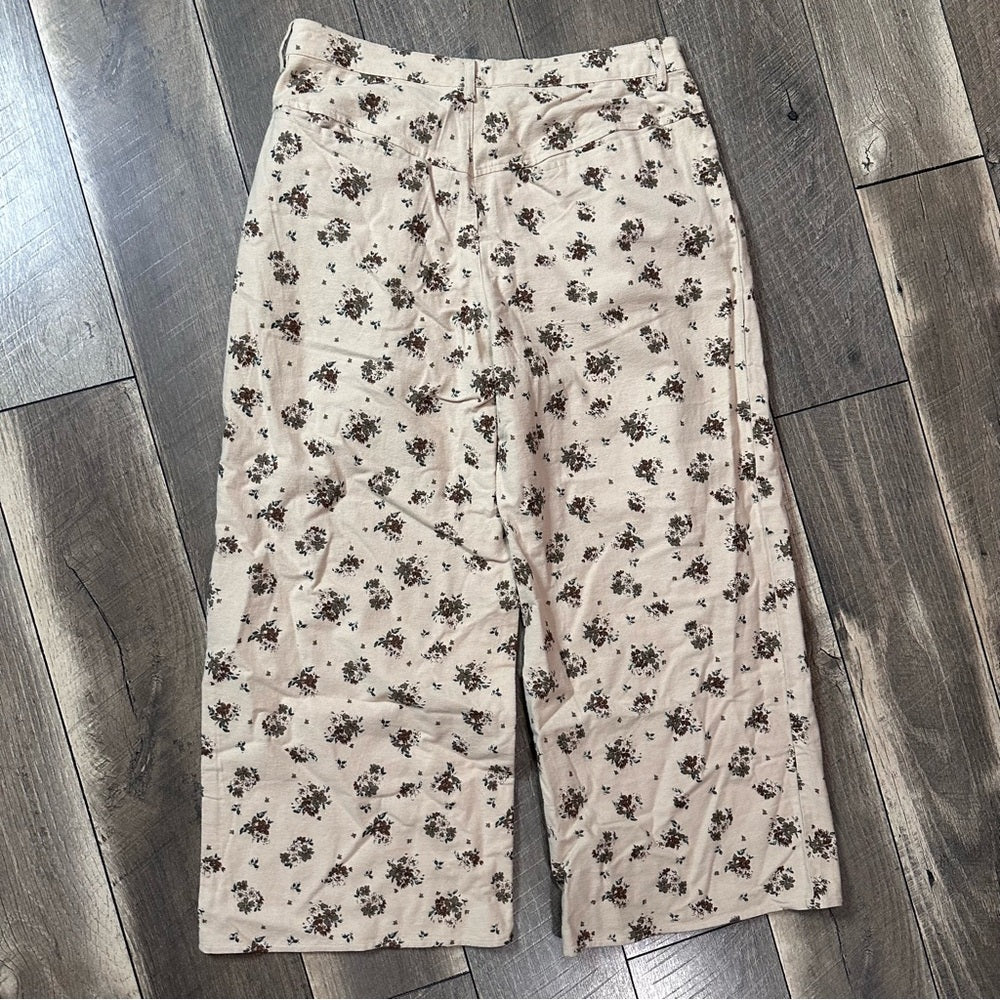 Polagram Floral Pleated Wide Leg Pants