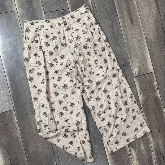 Polagram Floral Pleated Wide Leg Pants