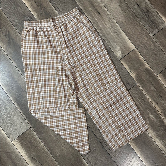 So Me Lightweight Plaid Cargo Wide Leg Pant
