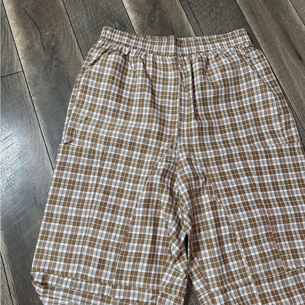 So Me Lightweight Plaid Cargo Wide Leg Pant