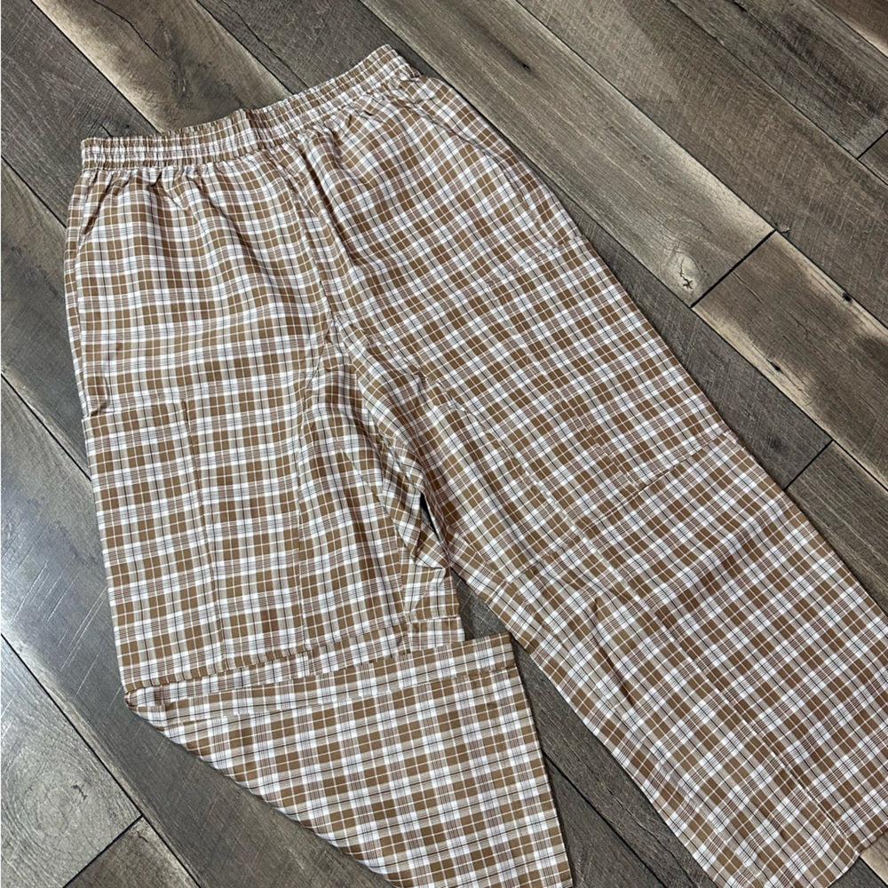 So Me Lightweight Plaid Cargo Wide Leg Pant