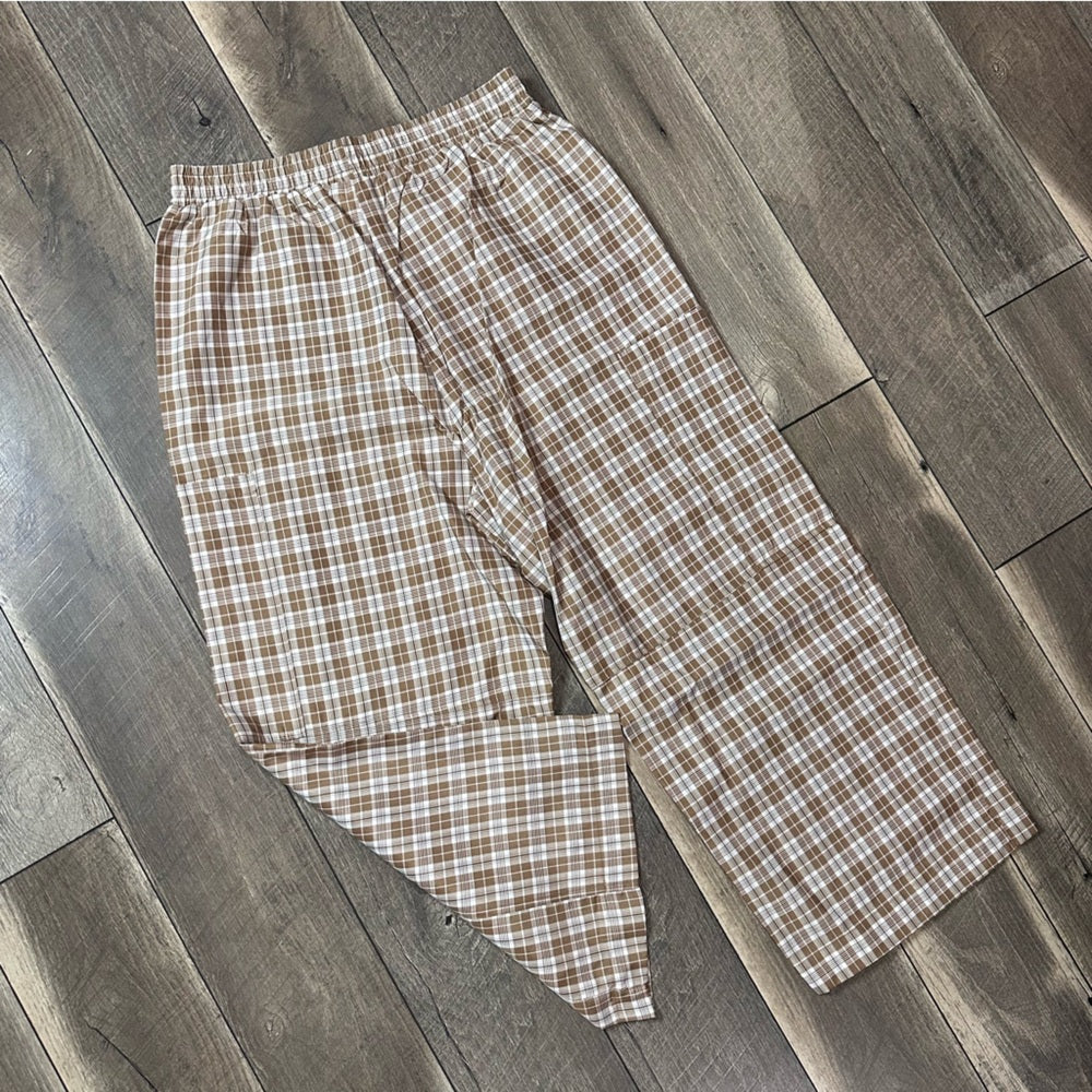 So Me Lightweight Plaid Cargo Wide Leg Pant
