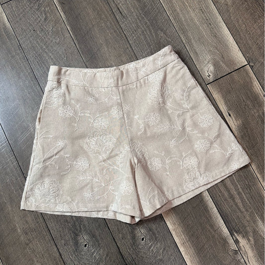 Miou Mouse Floral Embroidered Shorts