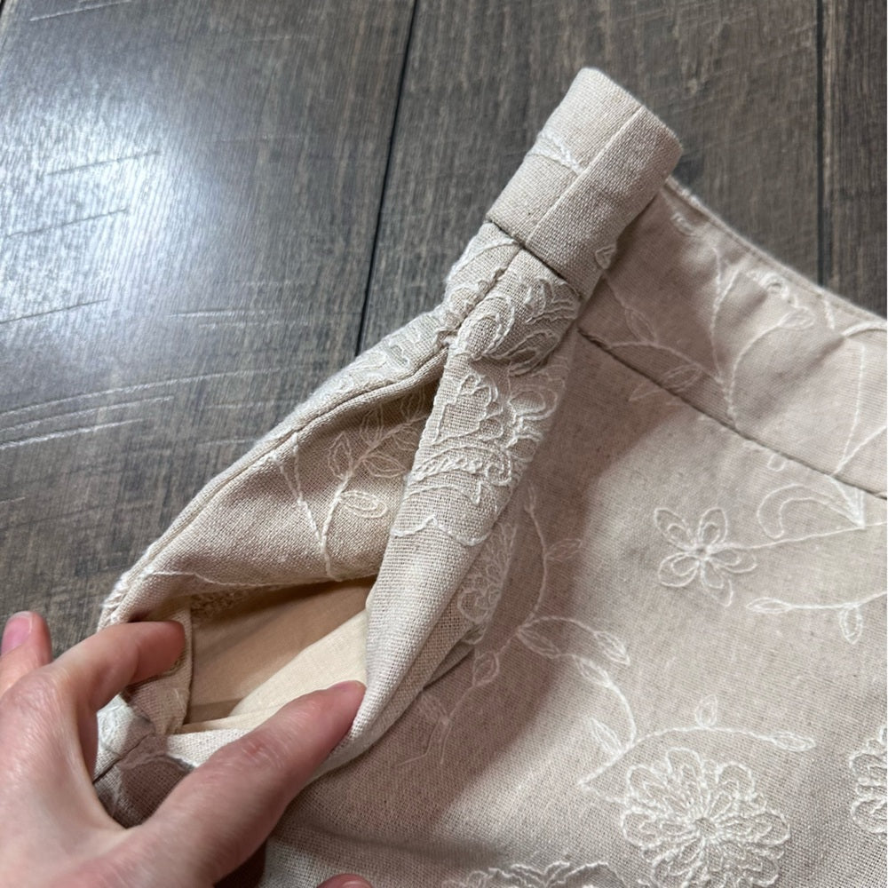 Miou Mouse Floral Embroidered Shorts