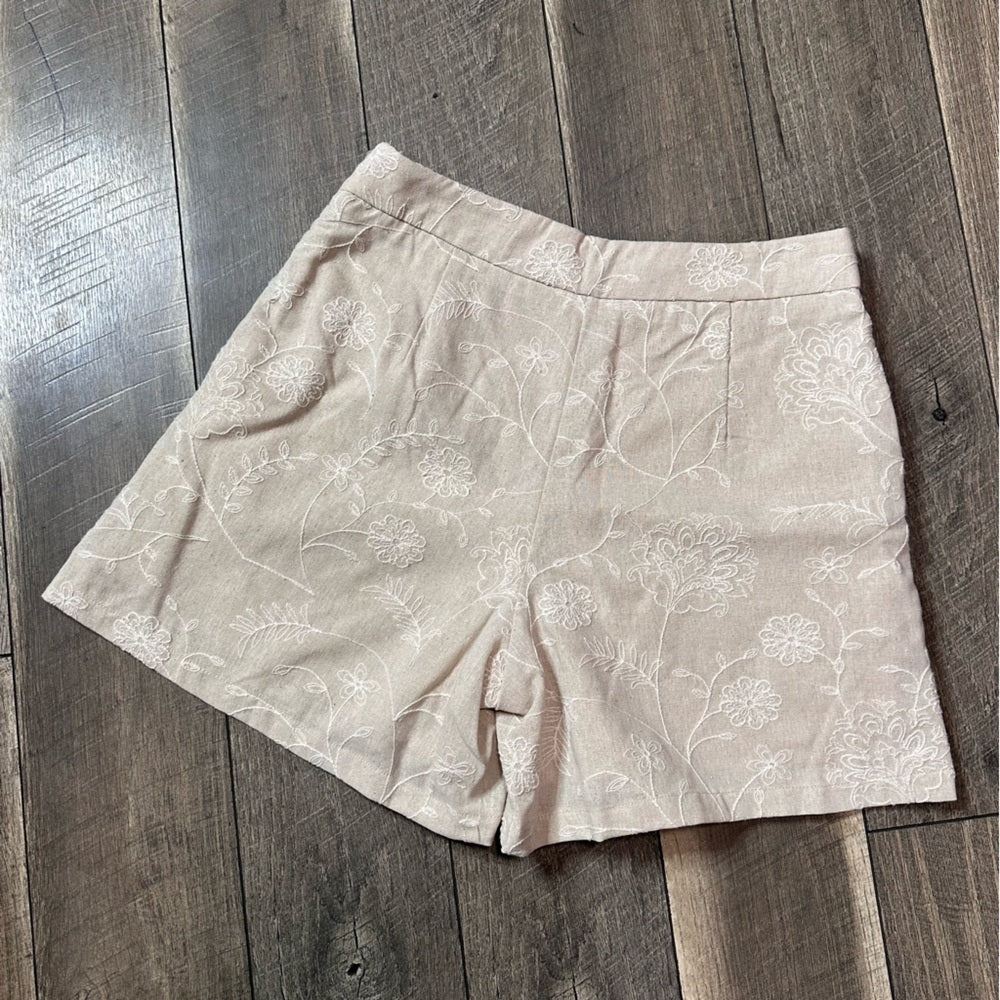 Miou Mouse Floral Embroidered Shorts