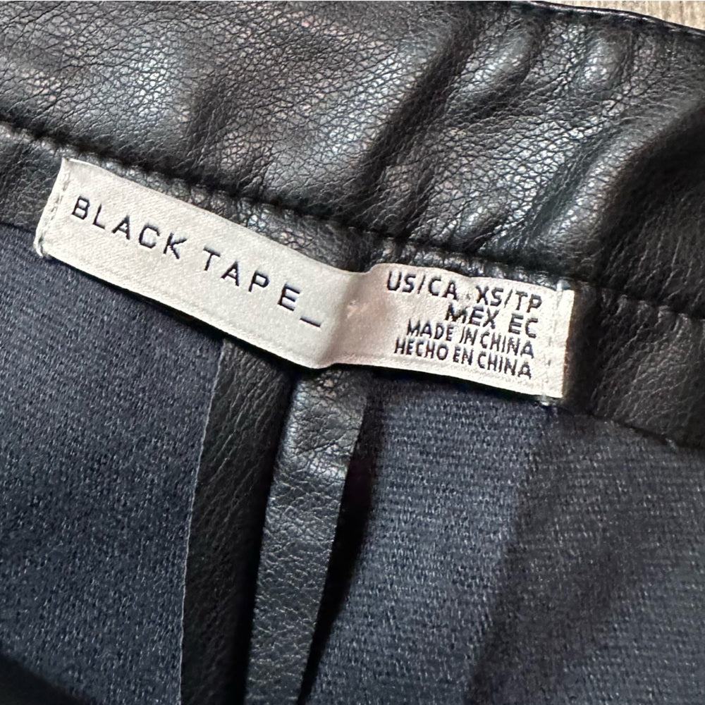Black Tape Faux Leather Hi Rise Shorts