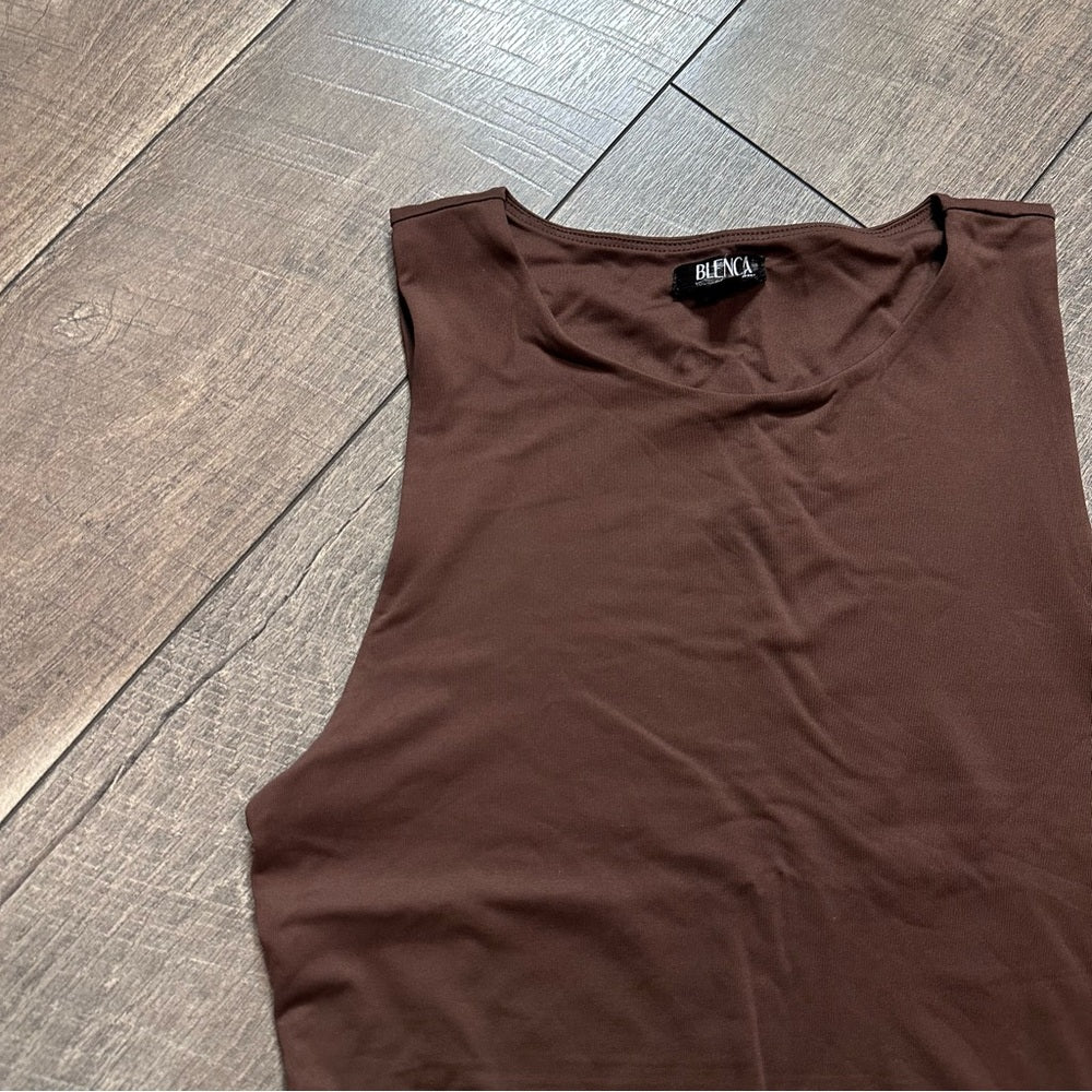 Blanca Hi Neck Double Lined Tank Top