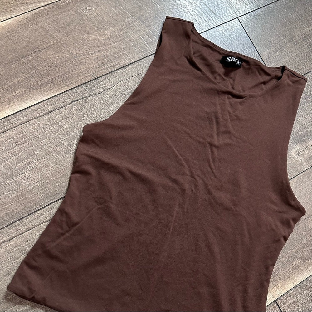 Blanca Hi Neck Double Lined Tank Top