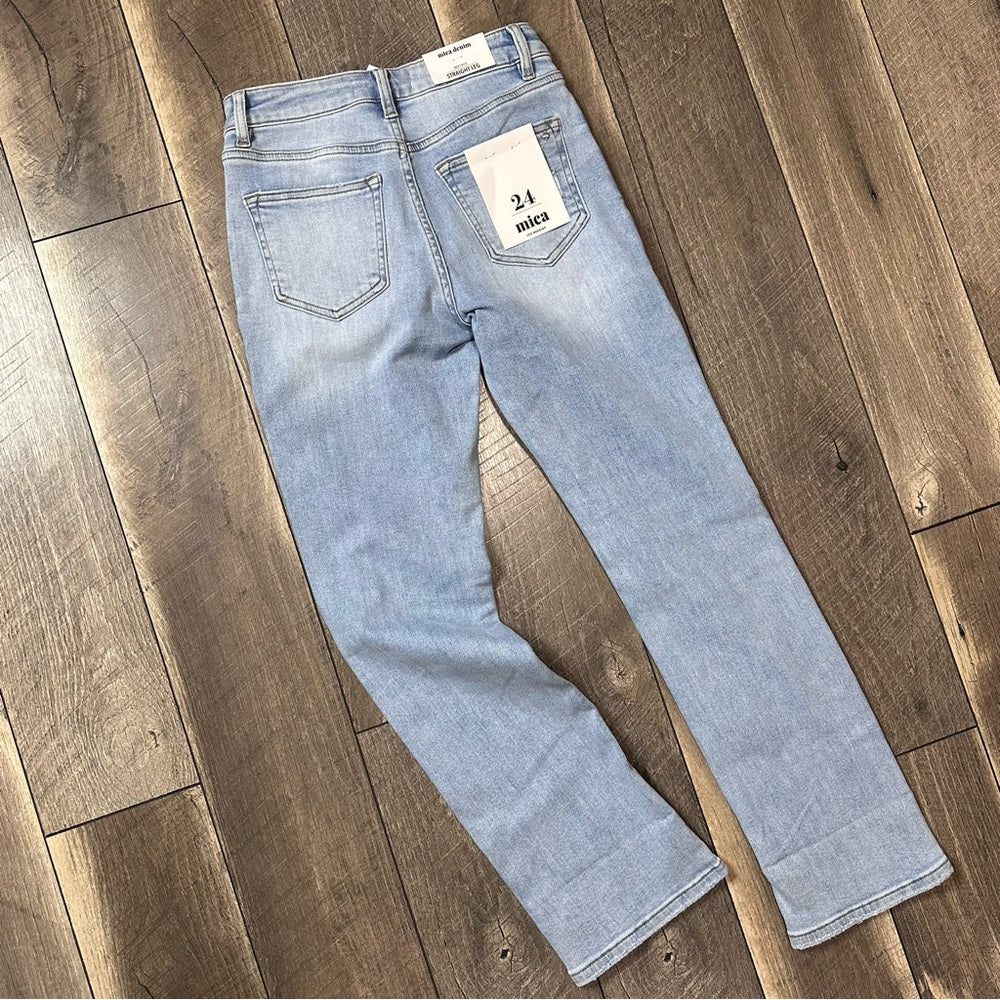 Mica Denim Mid Rise Straight Leg Jeans