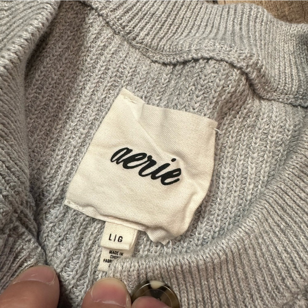 Aerie 1/2 Button Knit Pullover