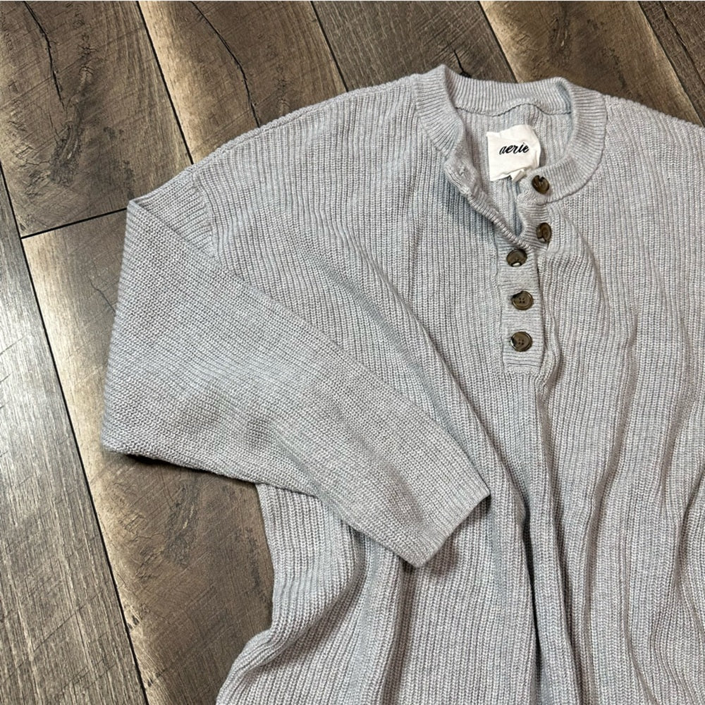 Aerie 1/2 Button Knit Pullover