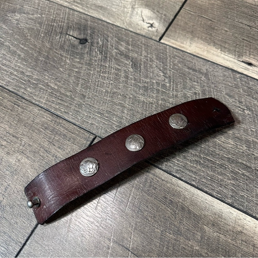 Buffalo Nickel Leather Cuff