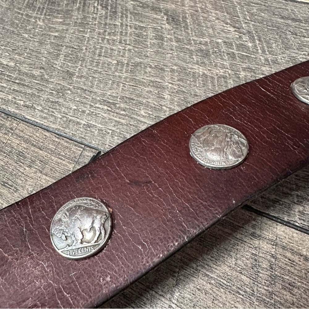 Buffalo Nickel Leather Cuff