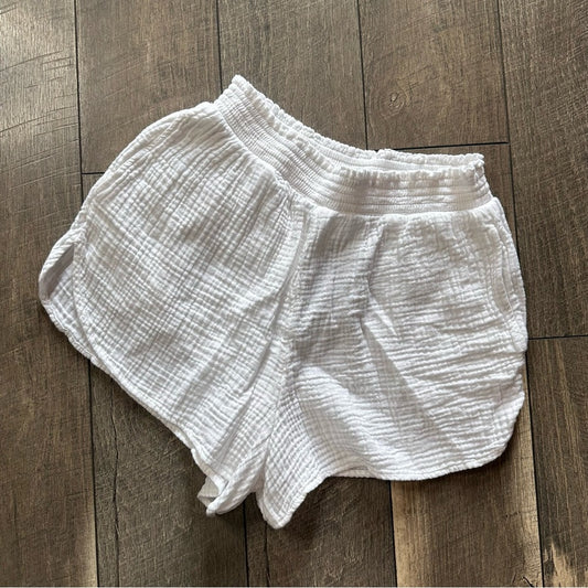 Aerie White Cotton Gauze Shorts