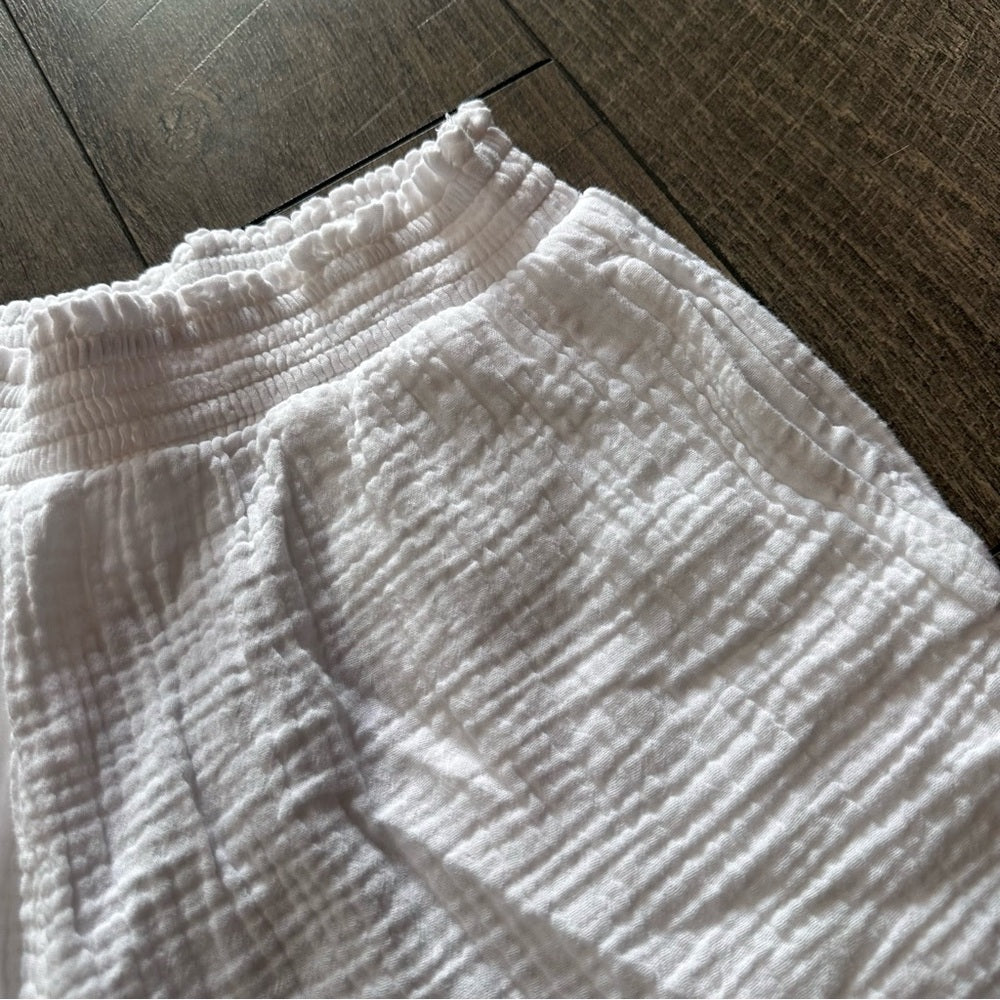 Aerie White Cotton Gauze Shorts
