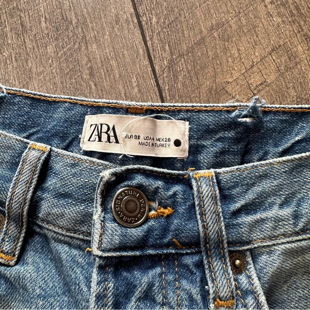 Zara Distressed Hi Rise Shorts