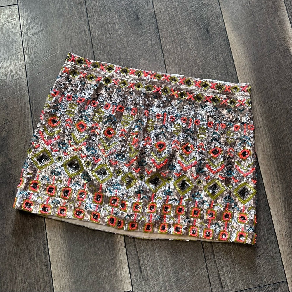 Free People Sequin Mini Skirt