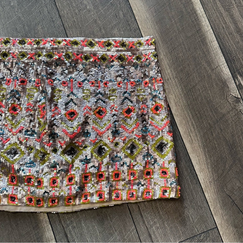 Free People Sequin Mini Skirt