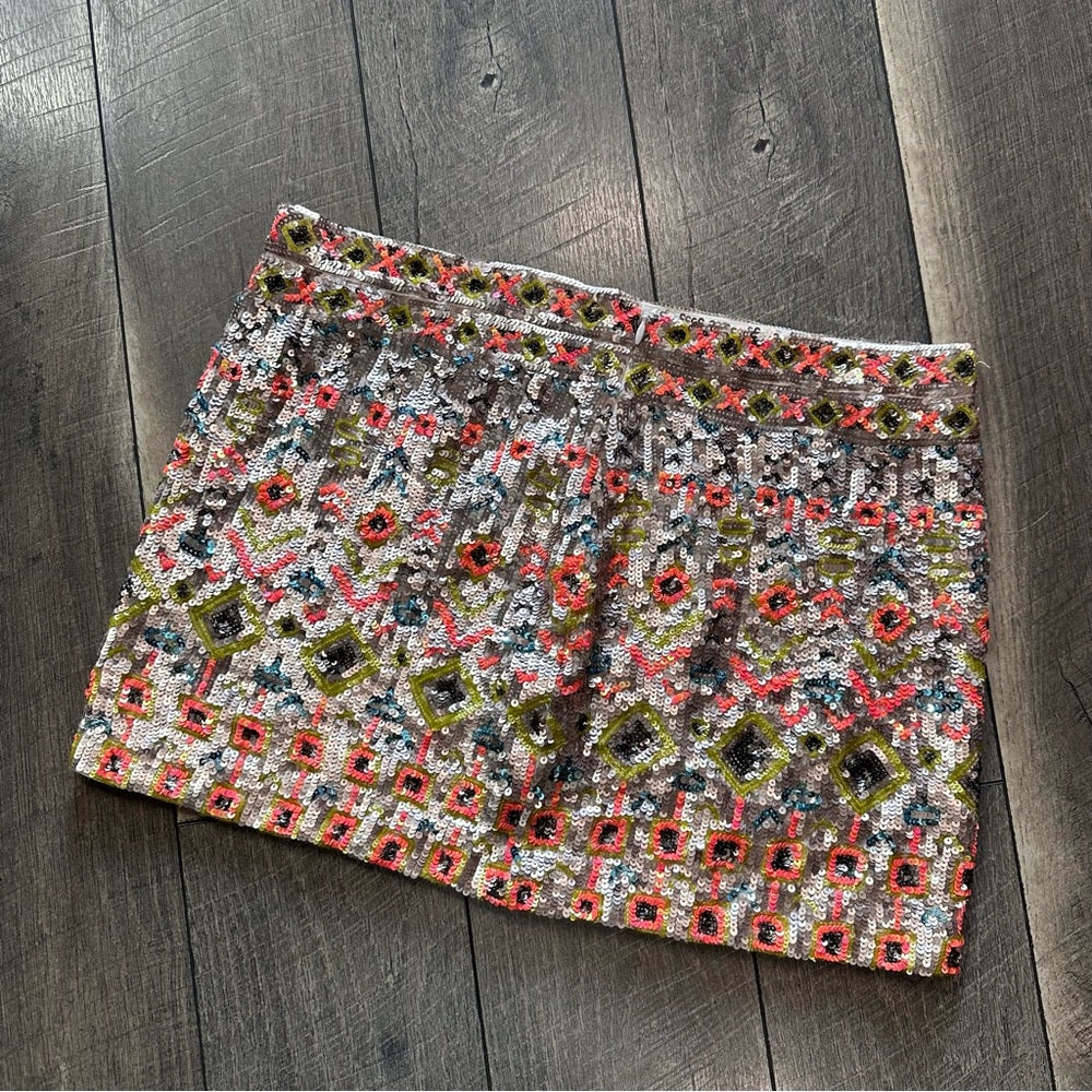 Free People Sequin Mini Skirt