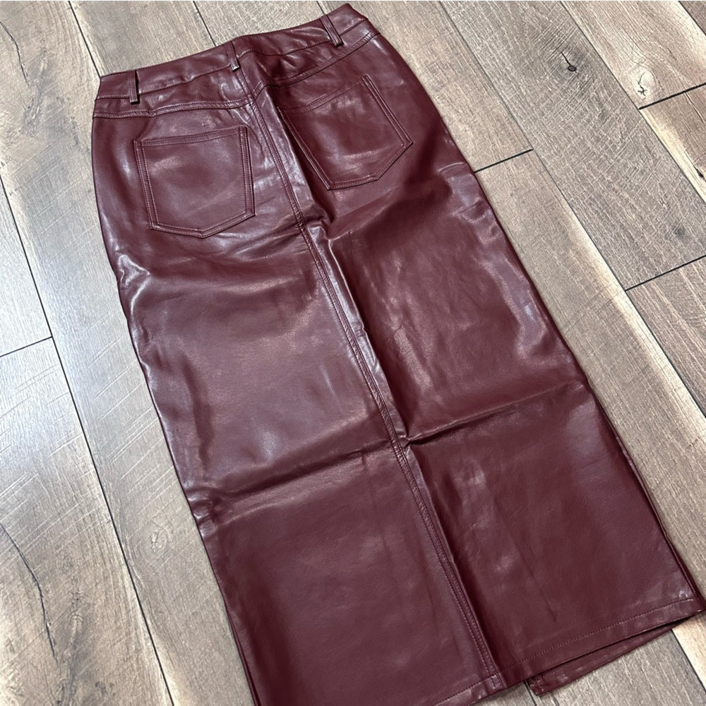 Black Tape Faux Leather Skirt