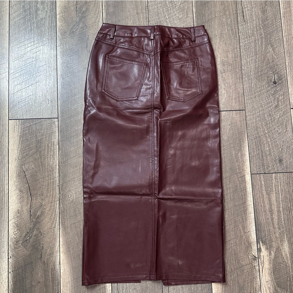 Black Tape Faux Leather Skirt