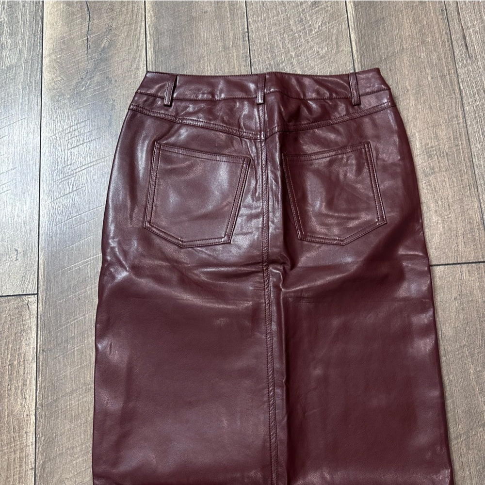 Black Tape Faux Leather Skirt