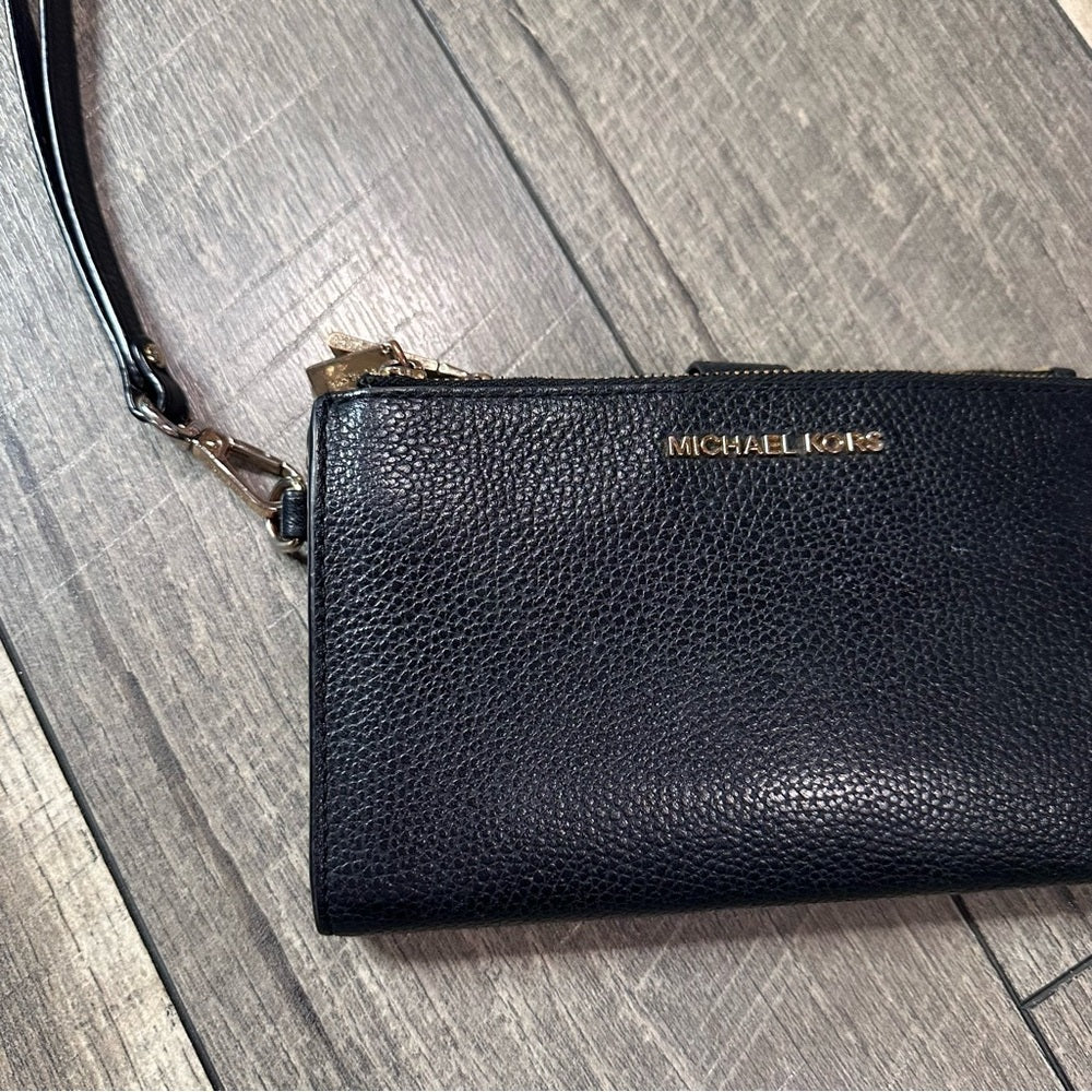 Michael Kors Black Pebble Leather Wallet