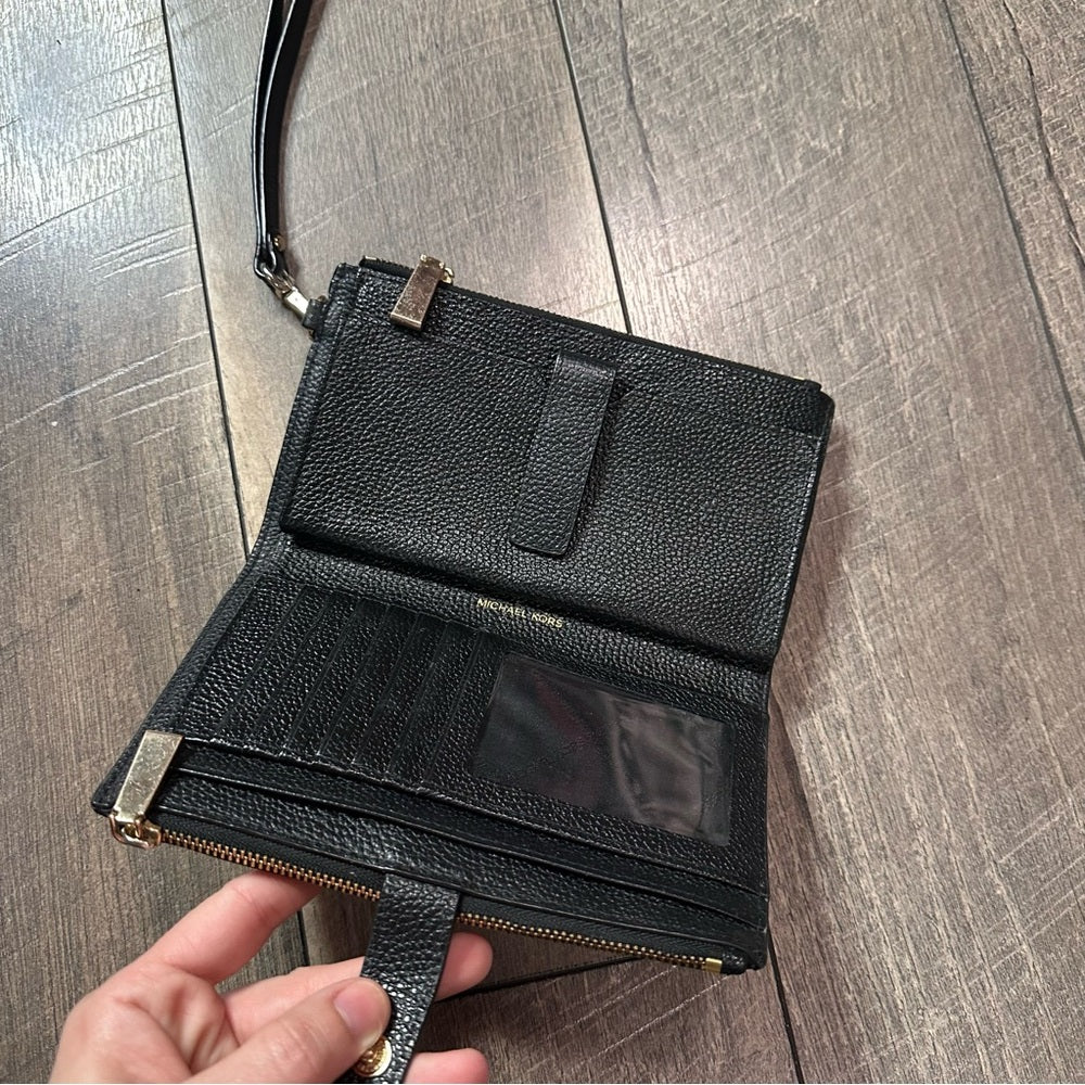 Michael Kors Black Pebble Leather Wallet