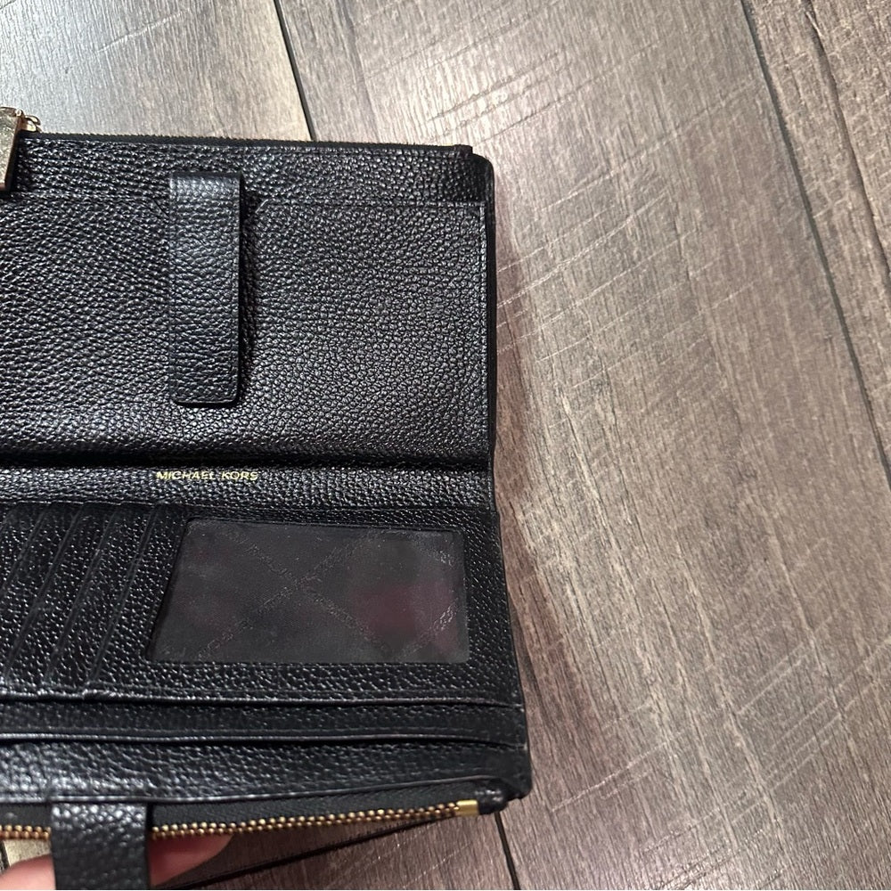 Michael Kors Black Pebble Leather Wallet