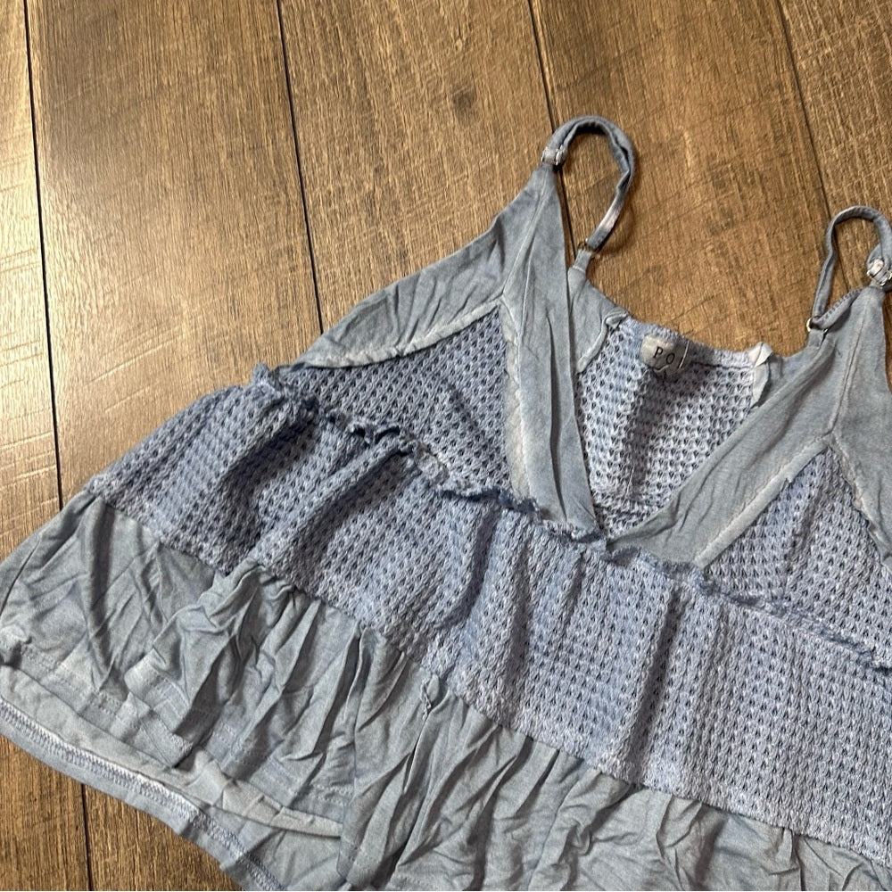 POL Waffleknit Crop Tank Top