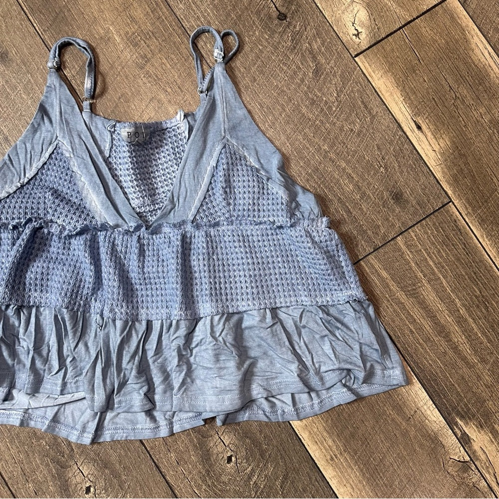 POL Waffleknit Crop Tank Top